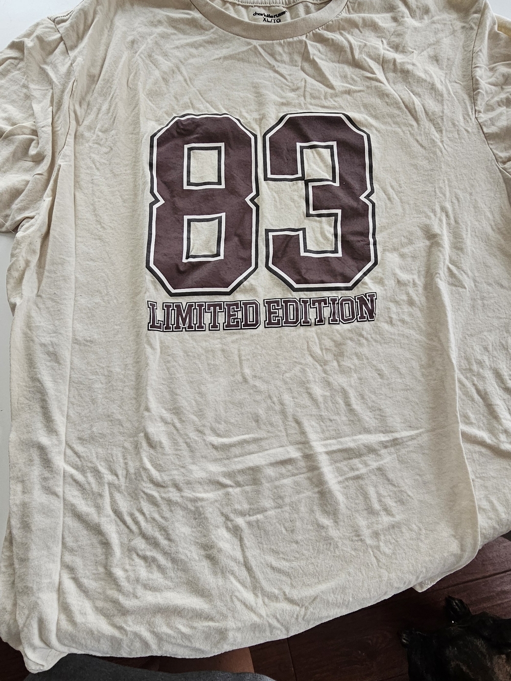 Charlotte Russe Cream Graphic '83 Short Sleeve Tee